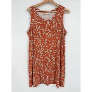 Logo Layers by Lori Goldstein Sleveless Tank Top Tunic Sz L Rust Orange